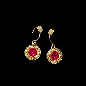 Monet Red Crystal Earrings